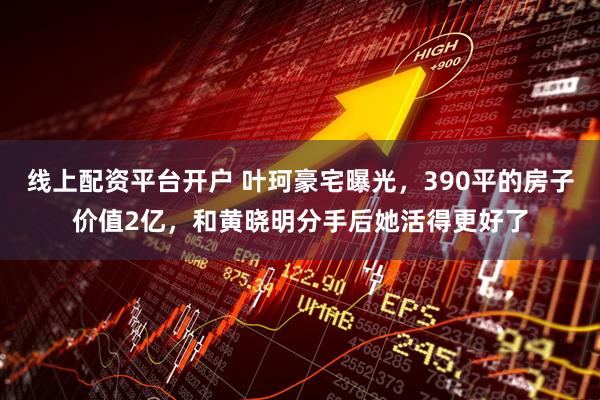 线上配资平台开户 叶珂豪宅曝光，390平的房子价值2亿，和黄晓明分手后她活得更好了