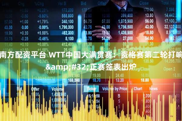 南方配资平台 WTT中国大满贯赛：资格赛第二轮打响 正赛签表出炉